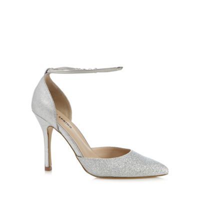 Call It Spring Silver glittery 'Pieris' pointed stiletto shoes